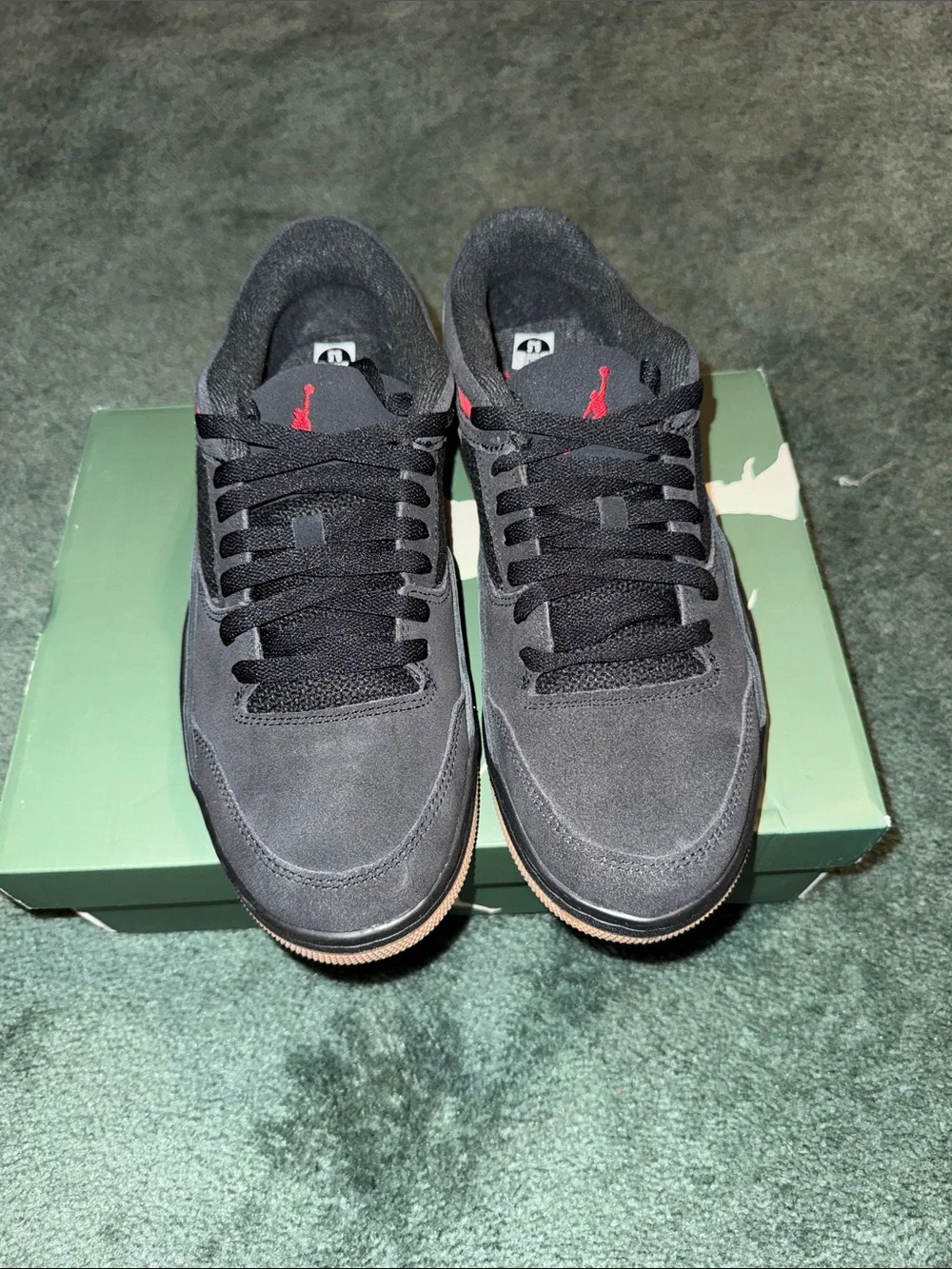 Men's Black Suede Low-Top Sneakers with Gum Sole